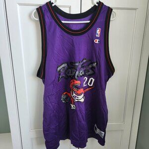 Vintage Damon Stoudamire Champion Jersey #20 Toronto Raptors Purple Mens 44 (L)